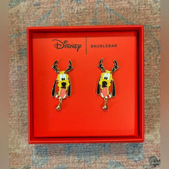 Disney X Baublebar Pluto Holiday Wearing Reindeer Dangle Earrings - Picture 4 of 6